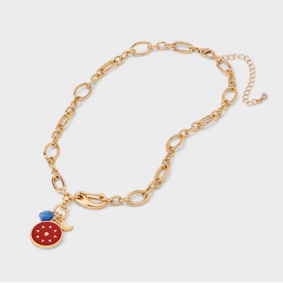 Red Coin Charm Necklace - Universal
Thread™ Gold - Picture 4 of 4